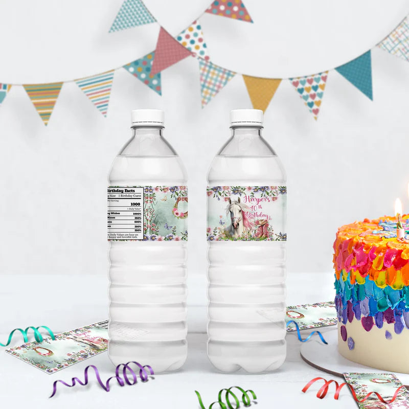 Horse Birthday Decorations, Cow girls Party Supplies, Horseshoe Themed, Horse Digital Template, Editable Horse Equestrian Image SVG PNG