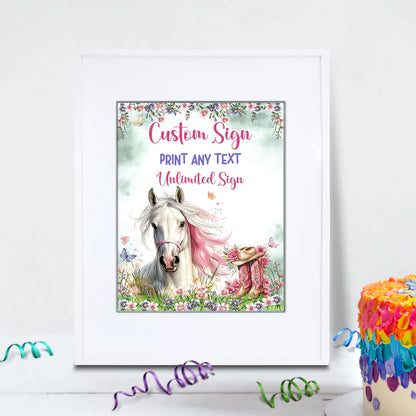 Horse Birthday Decorations, Cow girls Party Supplies, Horseshoe Themed, Horse Digital Template, Editable Horse Equestrian Image SVG PNG