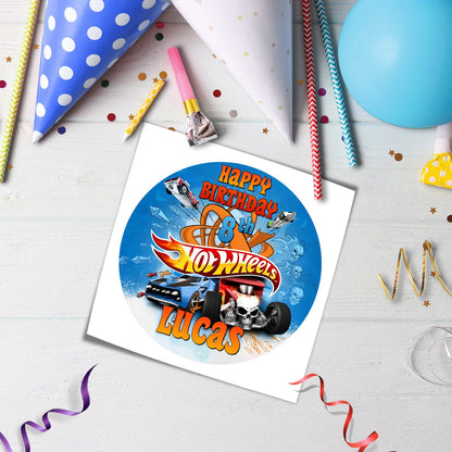 Make Your Cake Stand Out with Our Round Hot Wheels Personalized Cake Images