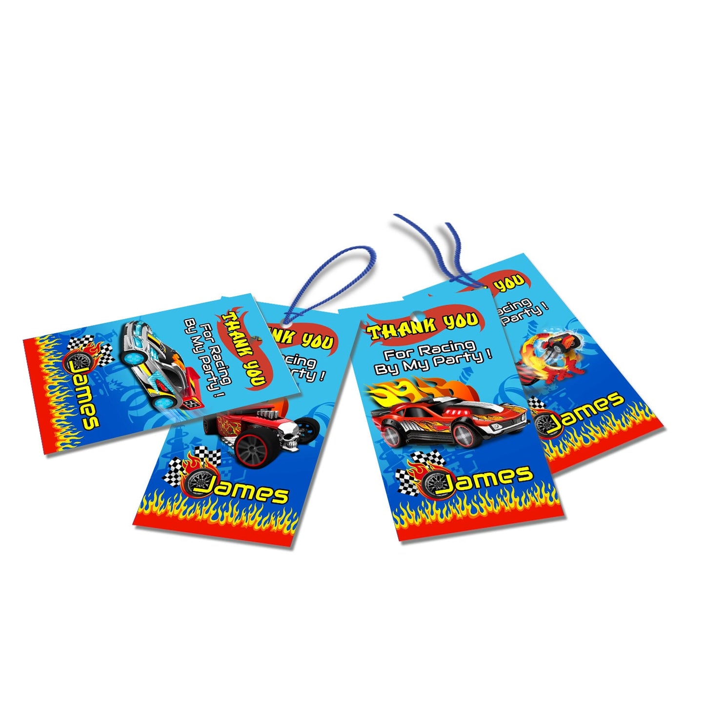 Hot Wheels Themed Thank You Tags