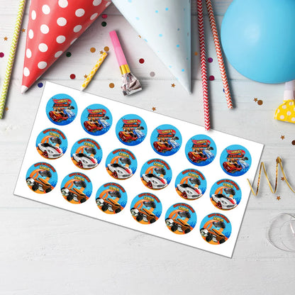 Hot Wheels Cars Personalized Cupcake Toppers Printable