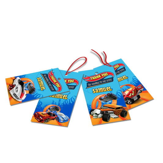 Hot Wheels Cars Thank You Tags