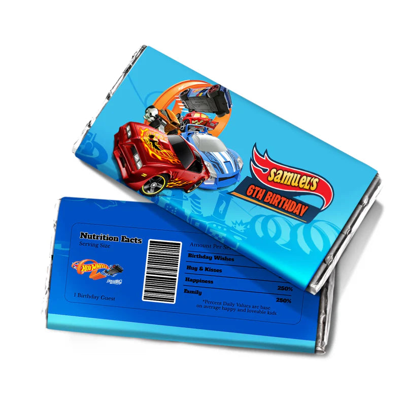 Hot Wheels Cars Chocolate Label