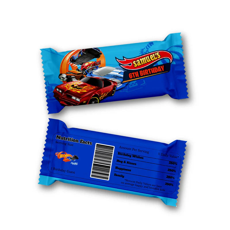 Hot Wheels Cars Rice Krispies Treats Label & Candy Bar Label