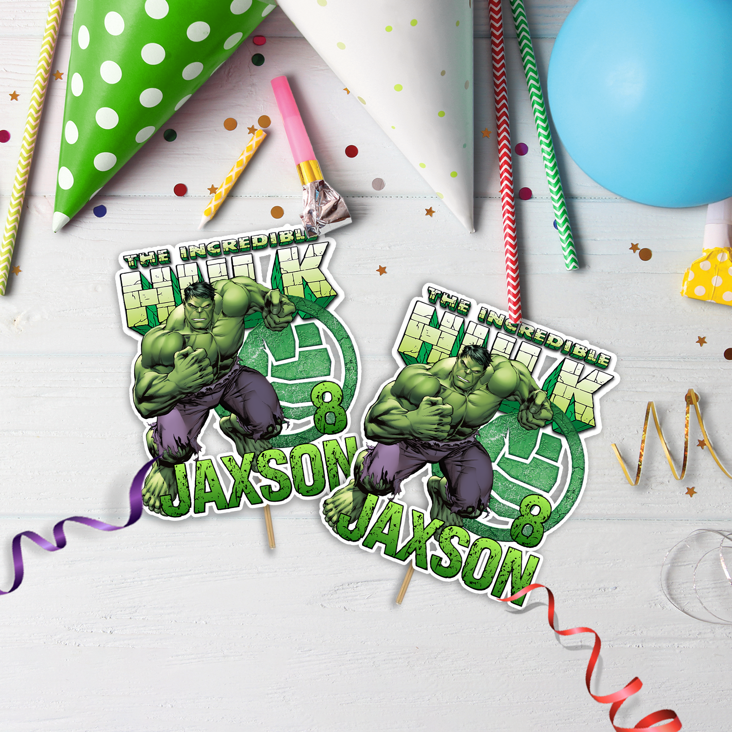 Hulk Birthday Decorations, Marvel The Avenger Party Supplies, Superhero Themed, Hulk Hands Digital Template, Editable The Incredible Hulk Image SVG PNG