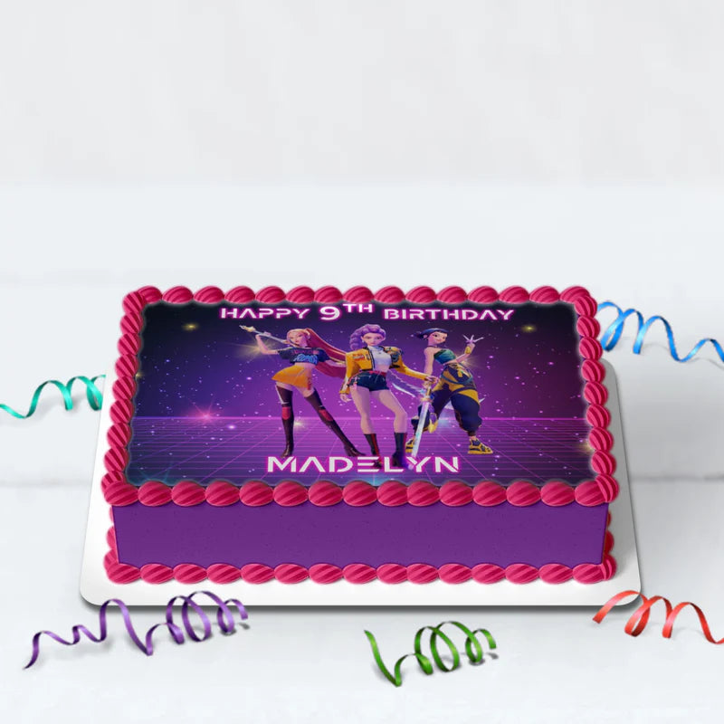 Demon Hunters Birthday Decorations, Huntrix Party Supplies, Kpop Demon Hunters Themed, Demon Hunters Digital Template, Editable Huntrix Kpop Demon Hunters Image SVG PNG