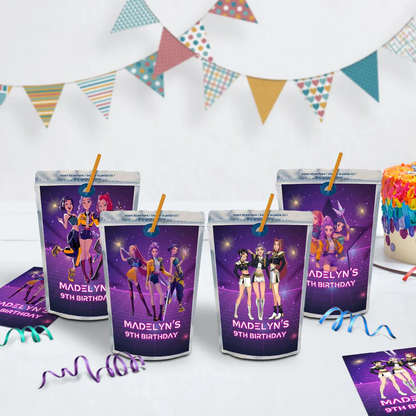 Demon Hunters Birthday Decorations, Huntrix Party Supplies, Kpop Demon Hunters Themed, Demon Hunters Digital Template, Editable Huntrix Kpop Demon Hunters Image SVG PNG