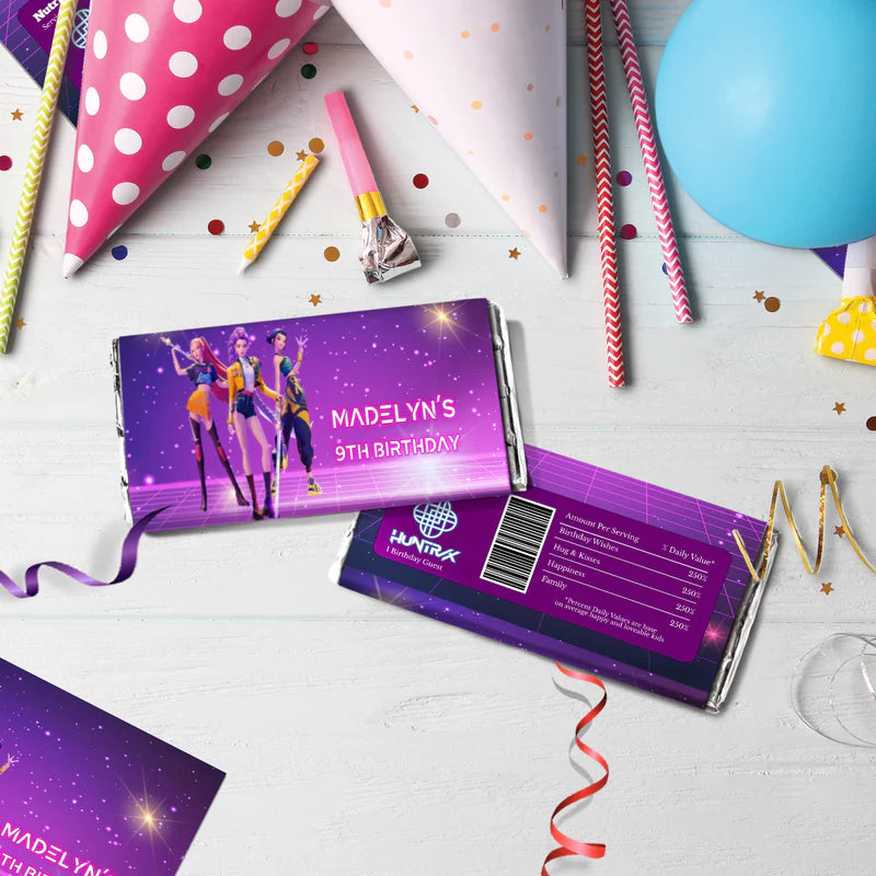 Demon Hunters Birthday Decorations, Huntrix Party Supplies, Kpop Demon Hunters Themed, Demon Hunters Digital Template, Editable Huntrix Kpop Demon Hunters Image SVG PNG