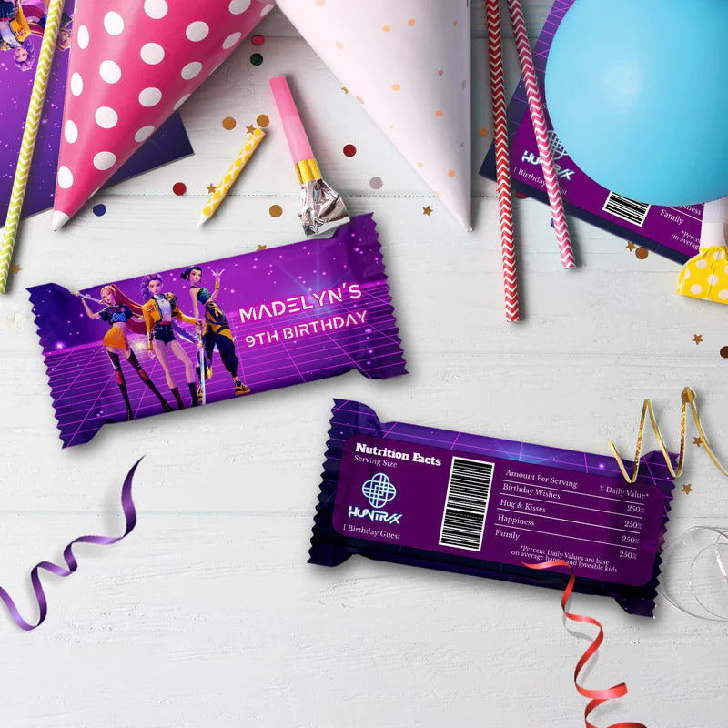 Demon Hunters Birthday Decorations, Huntrix Party Supplies, Kpop Demon Hunters Themed, Demon Hunters Digital Template, Editable Huntrix Kpop Demon Hunters Image SVG PNG