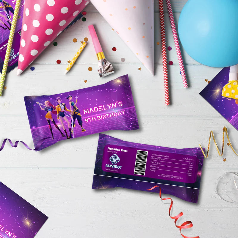 Demon Hunters Birthday Decorations, Huntrix Party Supplies, Kpop Demon Hunters Themed, Demon Hunters Digital Template, Editable Huntrix Kpop Demon Hunters Image SVG PNG