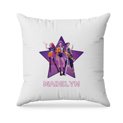 Huntrix Kpop Demon Hunters sublimation pillowcase with colorful full-bleed printed themed design