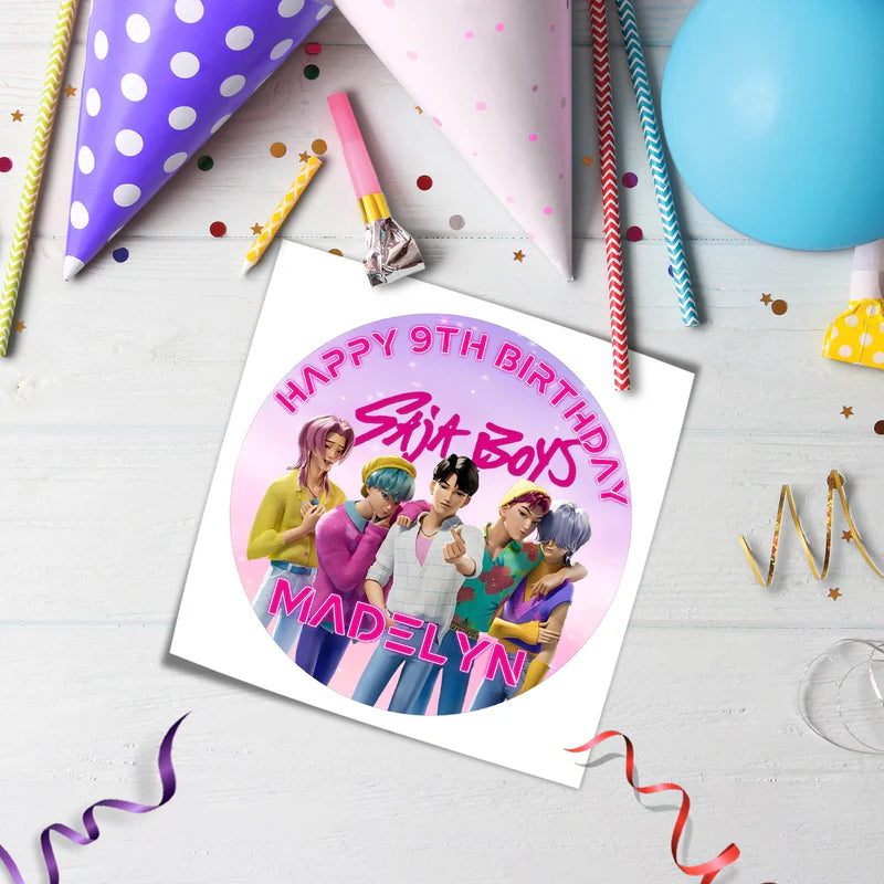 Huntrix - Saja Boys Icing Sheet Cake Images Custom Party Decor