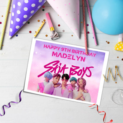 Huntrix - Saja Boys Icing Sheet Cake Topper Personalized Design