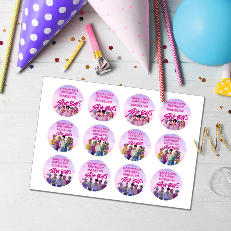 Huntrix - Saja Boys Cupcakes Toppers Personalized Party Decor