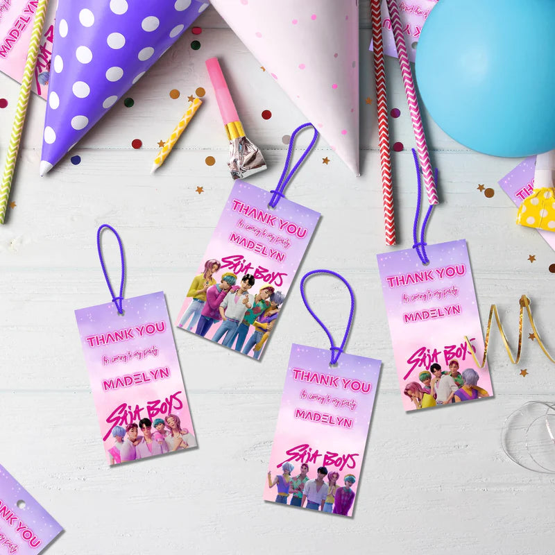 Saja Boys Birthday Decorations, Kpop Demon Hunters Party Supplies, Huntrix Themed, Huntrix Saja Boys Digital Template, Editable Huntrix vs Saja Boys Image SVG PNG