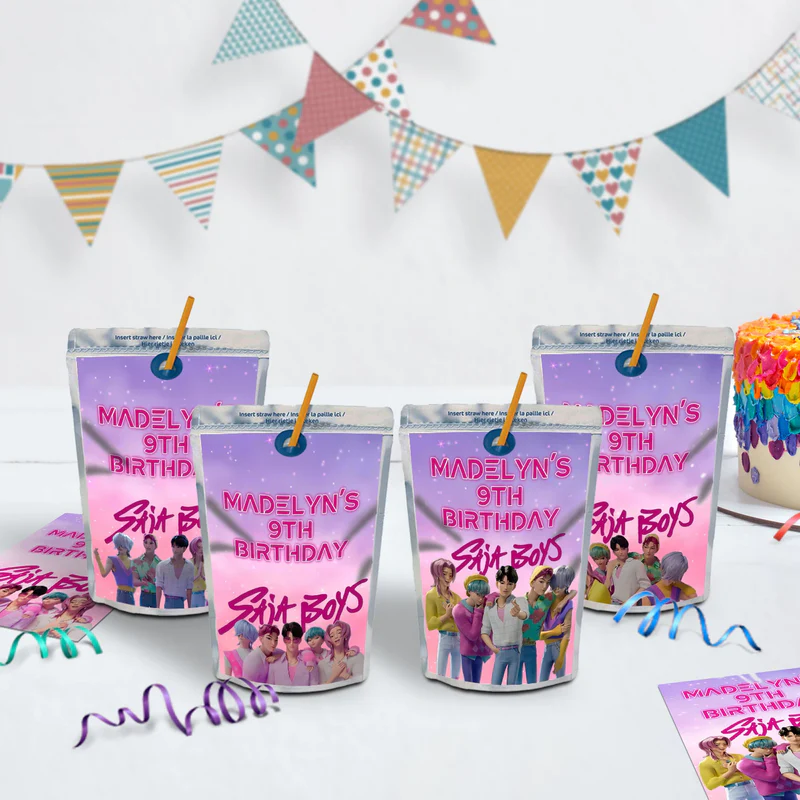 Saja Boys Birthday Decorations, Kpop Demon Hunters Party Supplies, Huntrix Themed, Huntrix Saja Boys Digital Template, Editable Huntrix vs Saja Boys Image SVG PNG