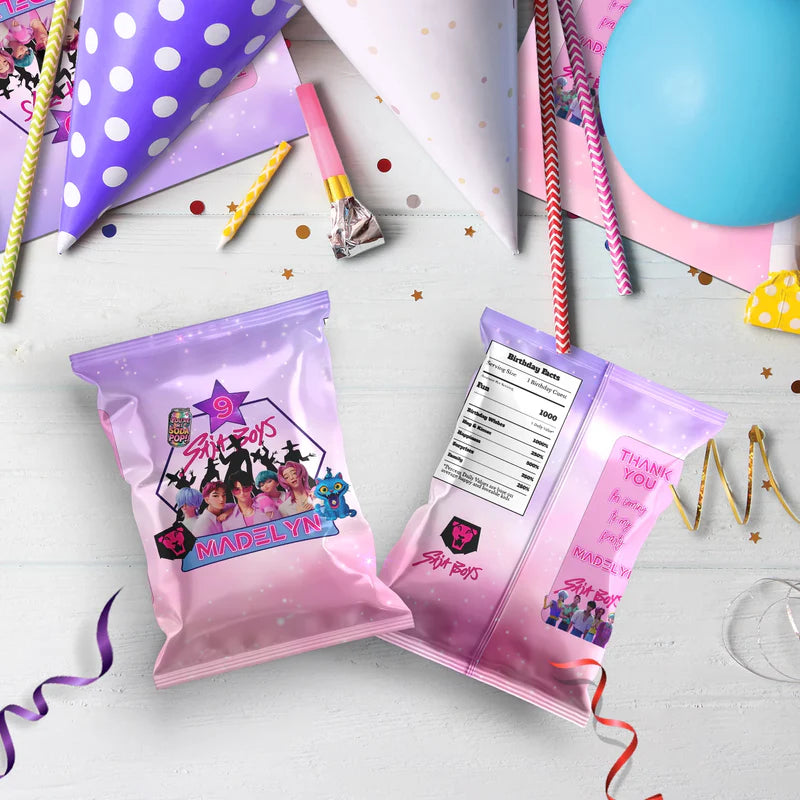 Saja Boys Birthday Decorations, Kpop Demon Hunters Party Supplies, Huntrix Themed, Huntrix Saja Boys Digital Template, Editable Huntrix vs Saja Boys Image SVG PNG