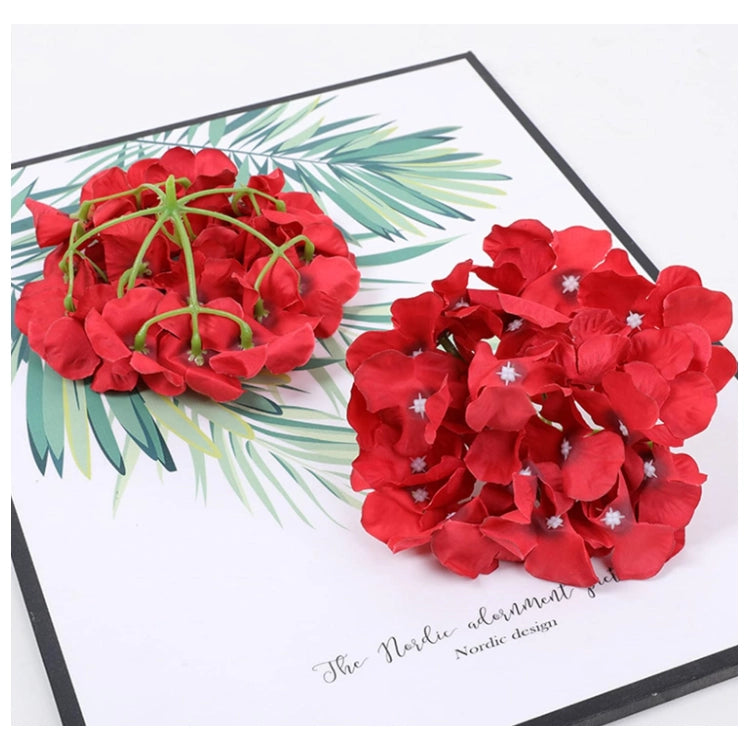 Large Red Hydrangea Artificial Flower Cake Topper | Flower Head Cake Decoration
