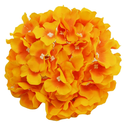 Large orange Hydrangea Artificial Flower Cake Topper | Flower Head Cake Decoration
