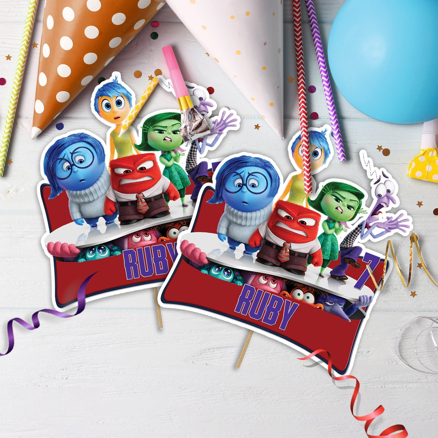 Inside Out Movie Birthday Decorations, Kids Movie Party Supplies, Inside Out Themed, Inside Out Digital Template, Editable Inside Out Movie Image SVG PNG