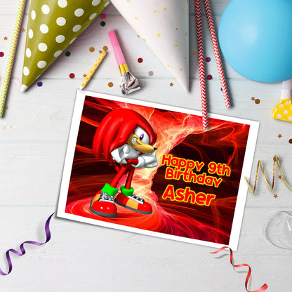 Make Your Event Special with Sonic Knuckles Edible Sheet Cake Images - Rectangle
