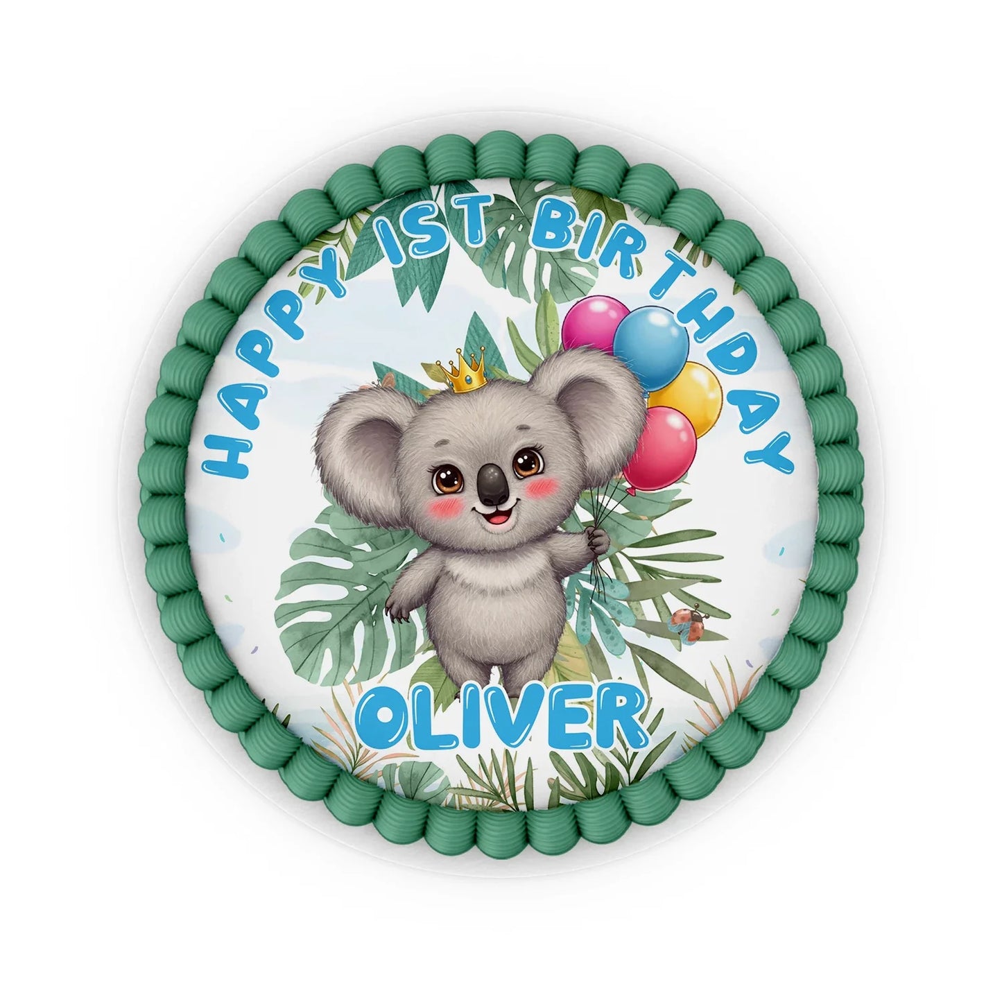 Custom edible icing sheet with koala design for cakes