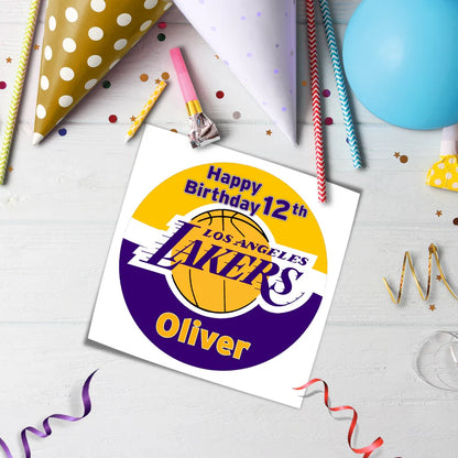 LA Lakers Edible Icing Sheet Cake Images Custom Round Topper