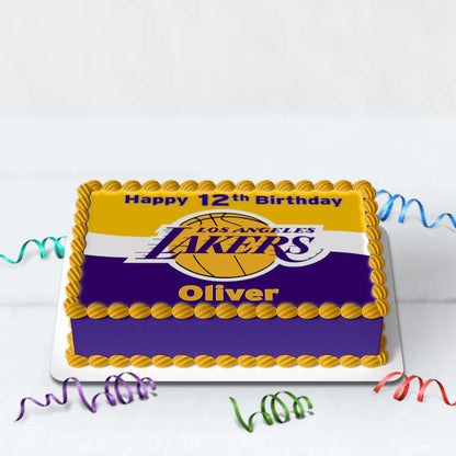 LA Lakers Birthday Decorations, NBA Team Party Supplies, Basketball Themed, Los Angeles Lakers Digital Template, Editable LA Lakers Image SVG PNG