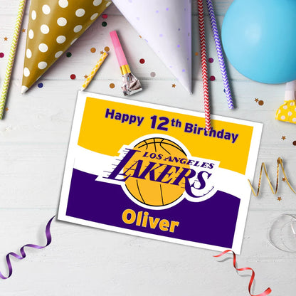 LA Lakers Edible Sheet Cake Topper Custom Full Sheet Design