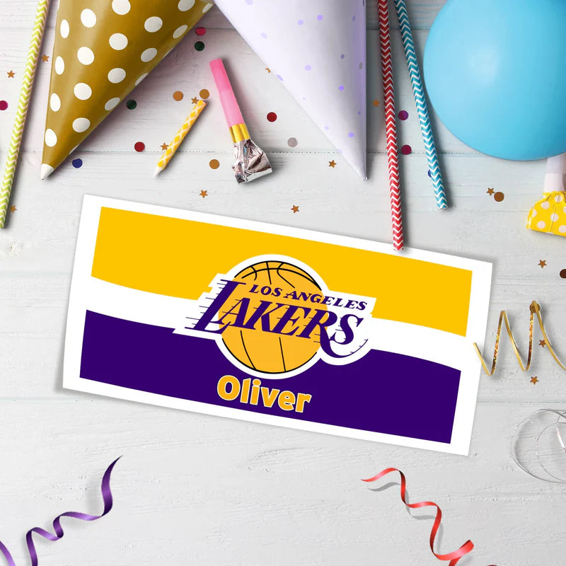 LA Lakers Birthday Decorations, NBA Team Party Supplies, Basketball Themed, Los Angeles Lakers Digital Template, Editable LA Lakers Image SVG PNG