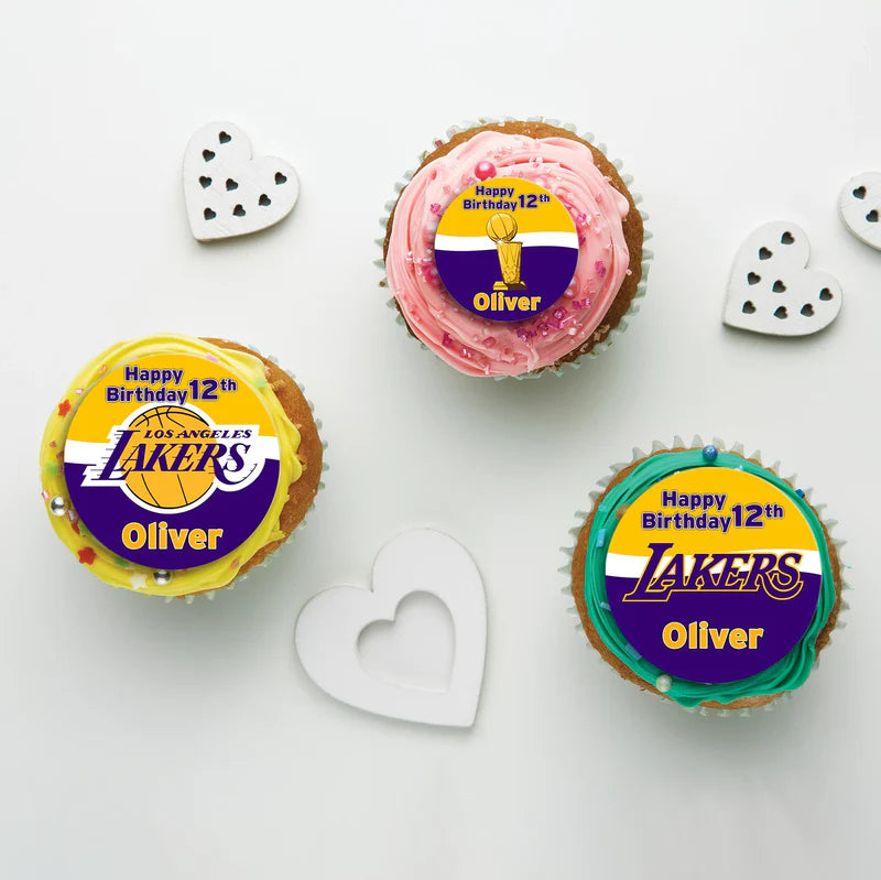 LA Lakers Birthday Decorations, NBA Team Party Supplies, Basketball Themed, Los Angeles Lakers Digital Template, Editable LA Lakers Image SVG PNG