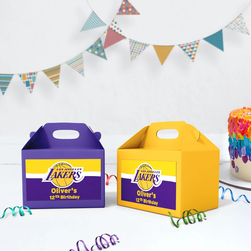 LA Lakers Birthday Decorations, NBA Team Party Supplies, Basketball Themed, Los Angeles Lakers Digital Template, Editable LA Lakers Image SVG PNG