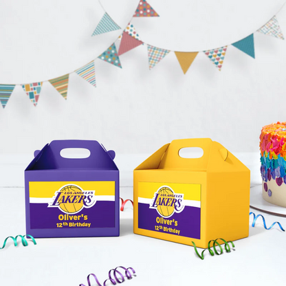 LA Lakers Birthday Decorations, NBA Team Party Supplies, Basketball Themed, Los Angeles Lakers Digital Template, Editable LA Lakers Image SVG PNG