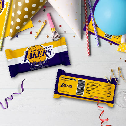 LA Lakers Birthday Decorations, NBA Team Party Supplies, Basketball Themed, Los Angeles Lakers Digital Template, Editable LA Lakers Image SVG PNG