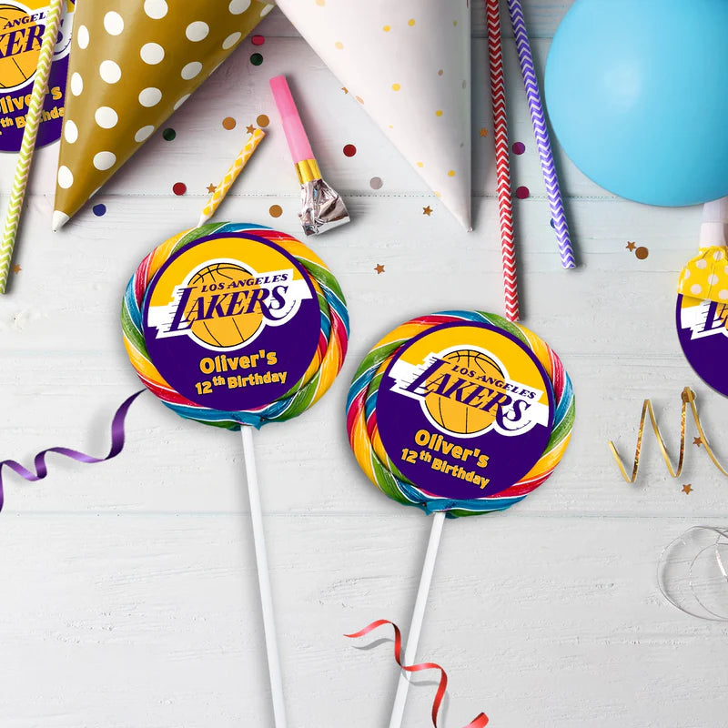 LA Lakers Birthday Decorations, NBA Team Party Supplies, Basketball Themed, Los Angeles Lakers Digital Template, Editable LA Lakers Image SVG PNG