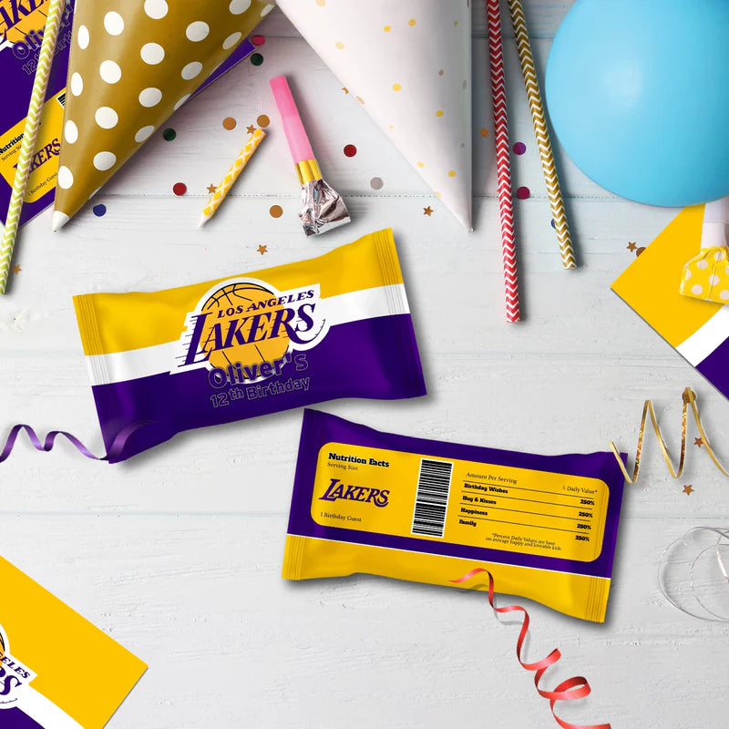 LA Lakers Birthday Decorations, NBA Team Party Supplies, Basketball Themed, Los Angeles Lakers Digital Template, Editable LA Lakers Image SVG PNG