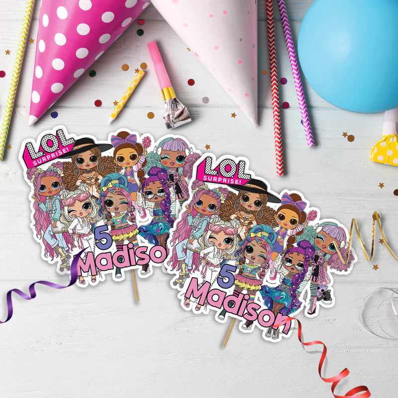 LOL Dolls Birthday Decorations, LOL Surprise Dolls Party Supplies, LOL Toys Themed, LOL Dolls Digital Template, Editable LOL Dolls Image SVG PNG