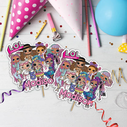 LOL Dolls Birthday Decorations, LOL Surprise Dolls Party Supplies, LOL Toys Themed, LOL Dolls Digital Template, Editable LOL Dolls Image SVG PNG