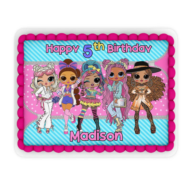 LOL Dolls Personalized Edible Sheet Cake Images for themed birthday cakes