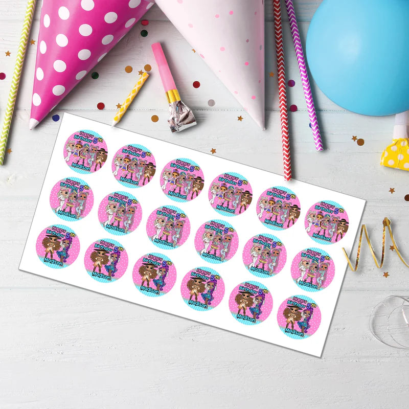 LOL Dolls Personalized Cupcakes Toppers