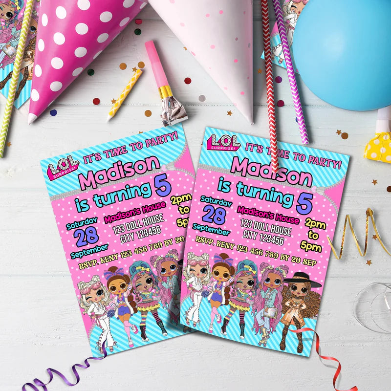 LOL Dolls Birthday Decorations, LOL Surprise Dolls Party Supplies, LOL Toys Themed, LOL Dolls Digital Template, Editable LOL Dolls Image SVG PNG