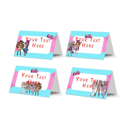 LOL Dolls Food Cards for labeling party food and treats with a matching theme