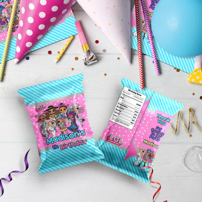LOL Dolls Birthday Decorations, LOL Surprise Dolls Party Supplies, LOL Toys Themed, LOL Dolls Digital Template, Editable LOL Dolls Image SVG PNG