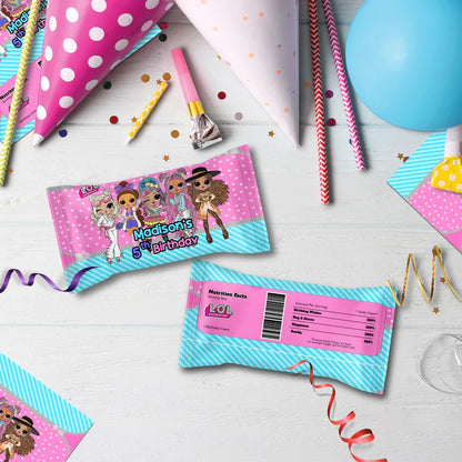 LOL Dolls Birthday Decorations, LOL Surprise Dolls Party Supplies, LOL Toys Themed, LOL Dolls Digital Template, Editable LOL Dolls Image SVG PNG