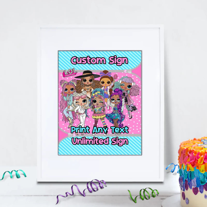 LOL Dolls Birthday Decorations, LOL Surprise Dolls Party Supplies, LOL Toys Themed, LOL Dolls Digital Template, Editable LOL Dolls Image SVG PNG