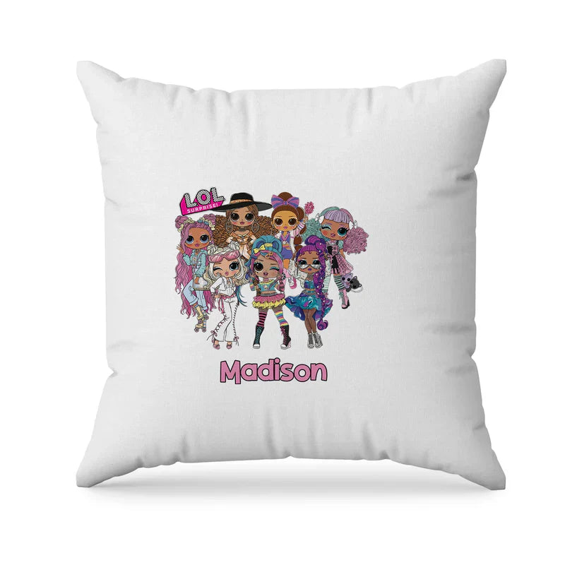 LOL Dolls Sublimation Pillowcase with colorful print and custom text