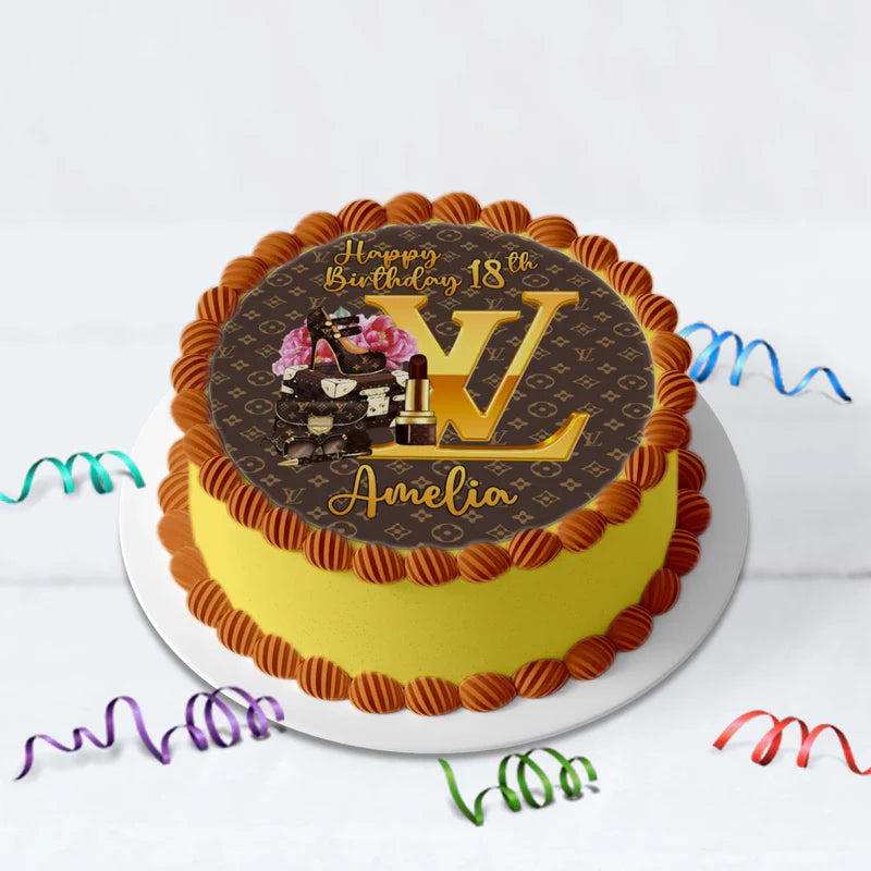 Louis Vuitton Inspired Birthday Decorations, LV Inspired Party Supplies, Louis Vuitton Inspired Themed, LV Style Inspired Digital Template, Editable Louis Vuitton Inspired Image SVG PNG