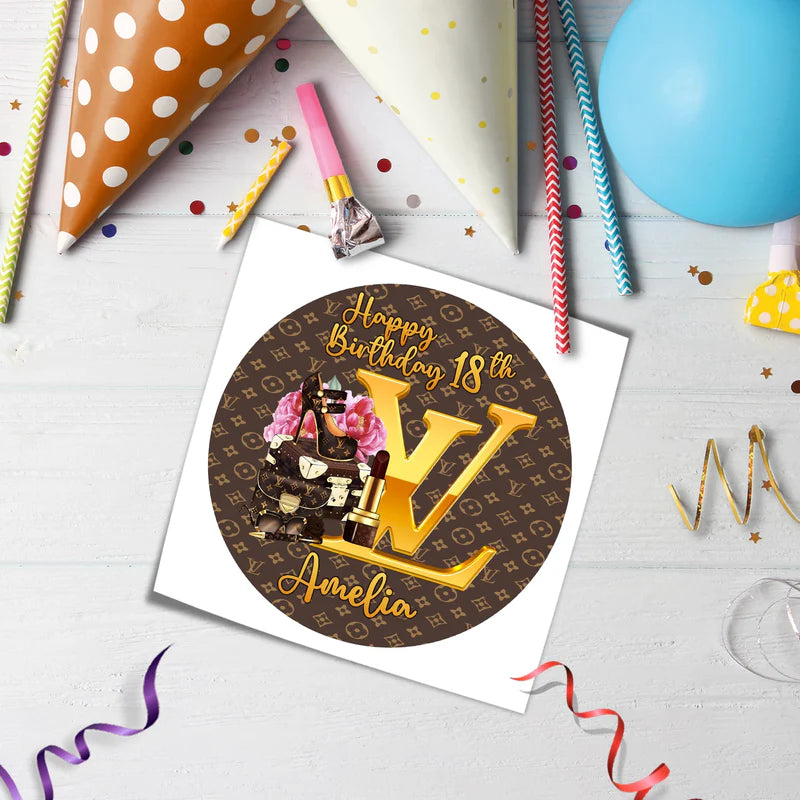 Louis Vuitton Inspired Edible Icing Sheet Cake Images Personalized