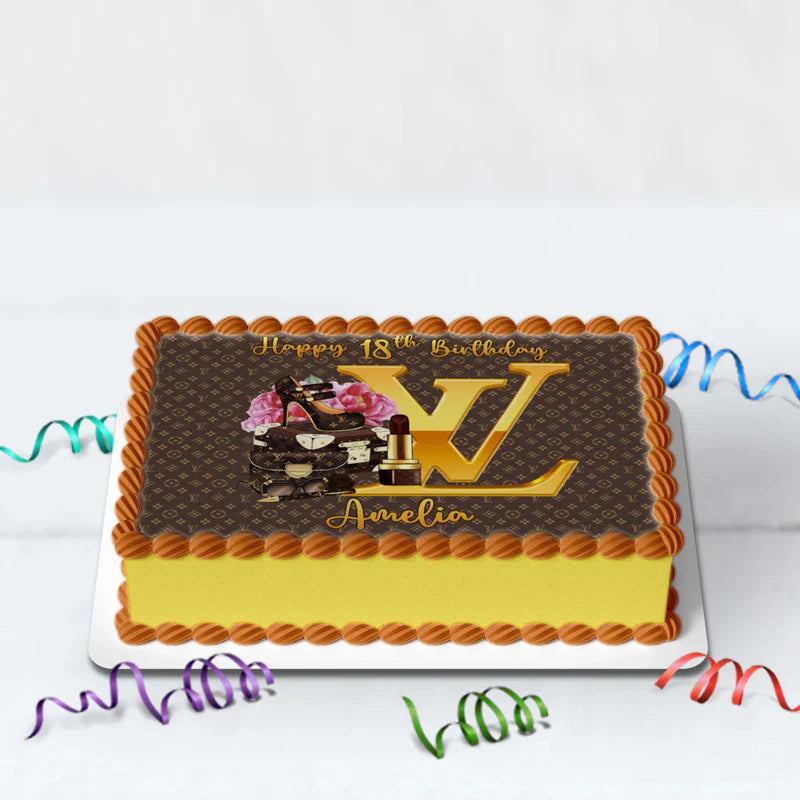 Louis Vuitton Inspired Birthday Decorations, LV Inspired Party Supplies, Louis Vuitton Inspired Themed, LV Style Inspired Digital Template, Editable Louis Vuitton Inspired Image SVG PNG