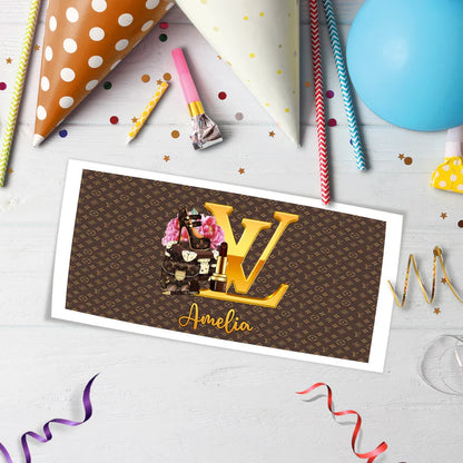 Louis Vuitton Inspired Birthday Decorations, LV Inspired Party Supplies, Louis Vuitton Inspired Themed, LV Style Inspired Digital Template, Editable Louis Vuitton Inspired Image SVG PNG